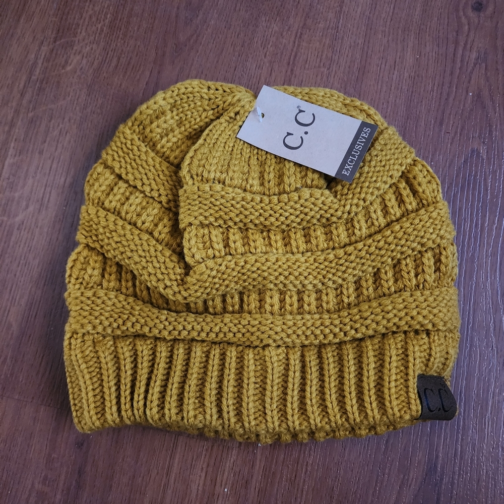 C.C  Mustard Yellow Knit Beanie